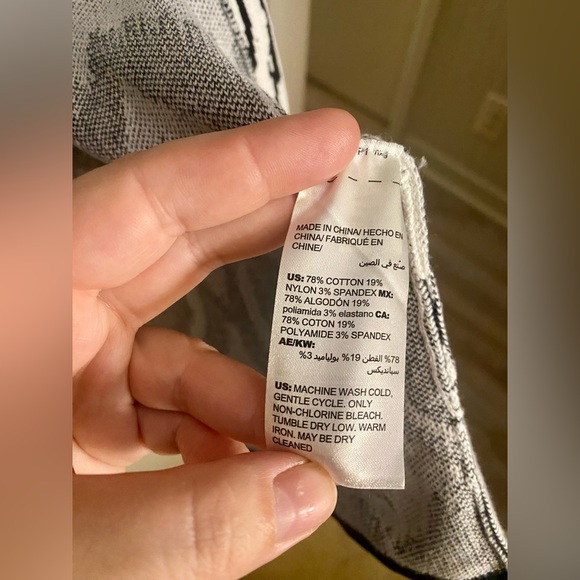 Chicos size 1 open long cardigan black/white - Picture 5 of 5